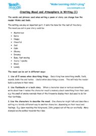Worksheets for kids - creating-mood-and-atmosphere-in-writing